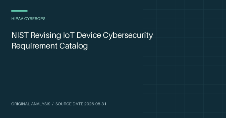 NIST Revising IoT Device Cybersecurity Requirement Catalog