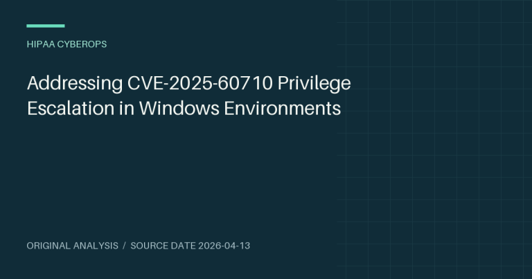 Addressing CVE-2025-60710 Privilege Escalation in Windows Environments