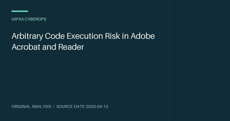 Arbitrary Code Execution Risk in Adobe Acrobat and Reader