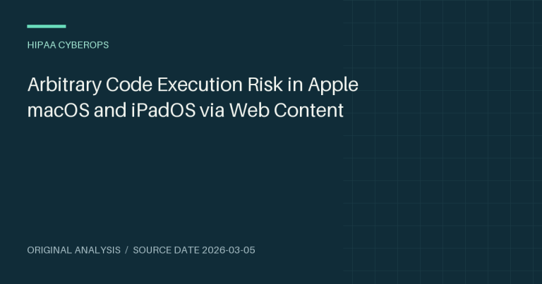 Arbitrary Code Execution Risk in Apple macOS and iPadOS via Web Content