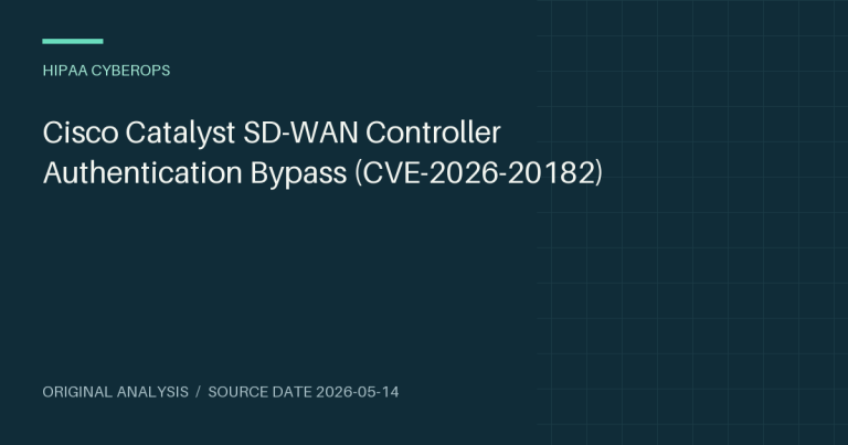 Cisco Catalyst SD-WAN Controller Authentication Bypass (CVE-2026-20182)