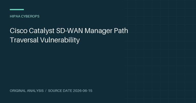 Cisco Catalyst SD-WAN Manager Path Traversal Vulnerability