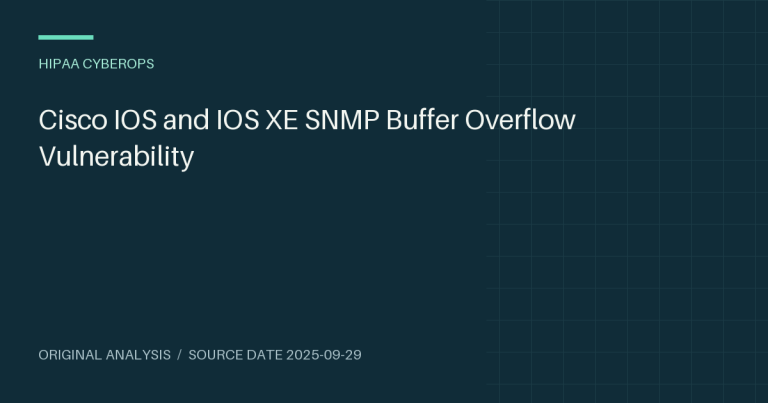 Cisco IOS and IOS XE SNMP Buffer Overflow Vulnerability
