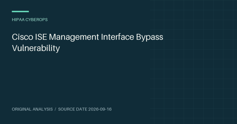 Cisco ISE Management Interface Bypass Vulnerability