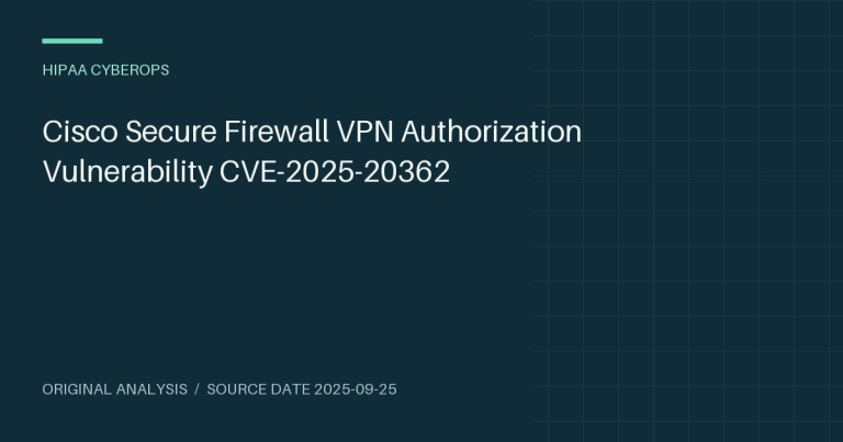 Cisco Secure Firewall VPN Authorization Vulnerability CVE-2025-20362