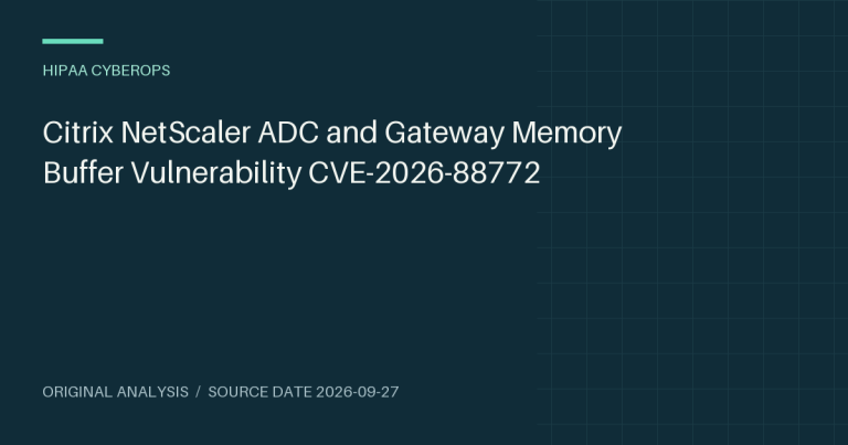 Citrix NetScaler ADC and Gateway Memory Buffer Vulnerability CVE-2026-88772