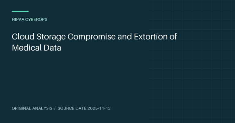 Cloud Storage Compromise and Extortion of Medical Data