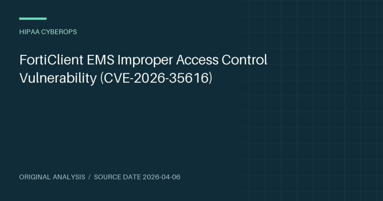 FortiClient EMS Improper Access Control Vulnerability (CVE-2026-35616)