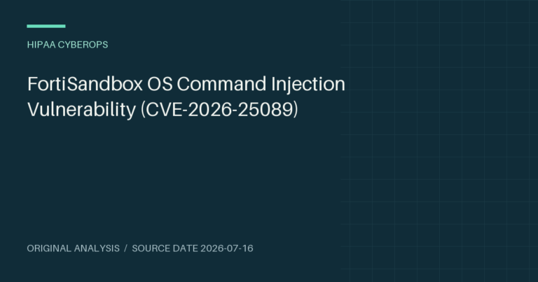 FortiSandbox OS Command Injection Vulnerability (CVE-2026-25089)