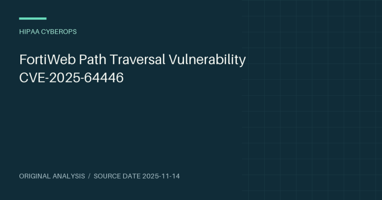 FortiWeb Path Traversal Vulnerability CVE-2025-64446