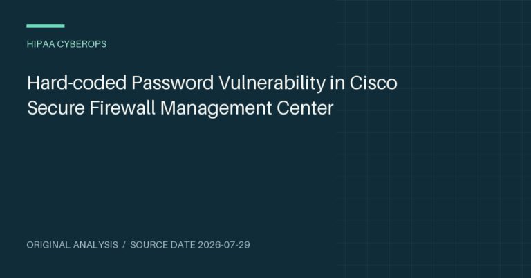 Hard-coded Password Vulnerability in Cisco Secure Firewall Management Center
