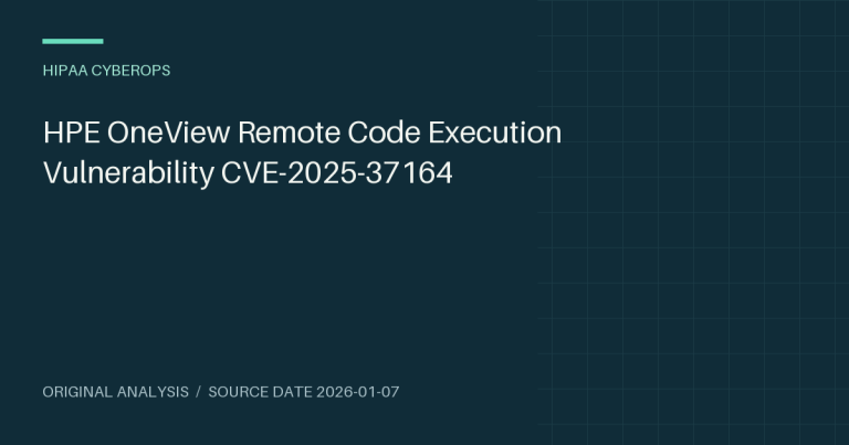 HPE OneView Remote Code Execution Vulnerability CVE-2025-37164