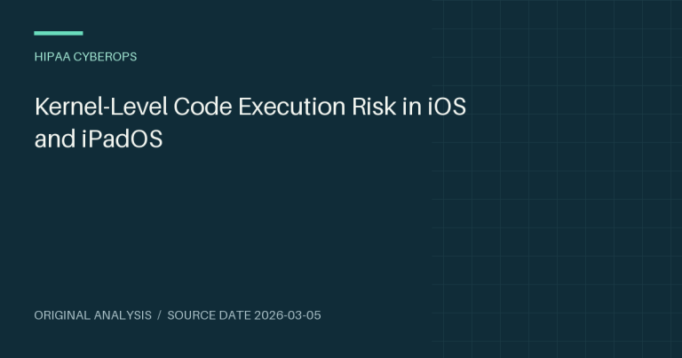 Kernel-Level Code Execution Risk in iOS and iPadOS