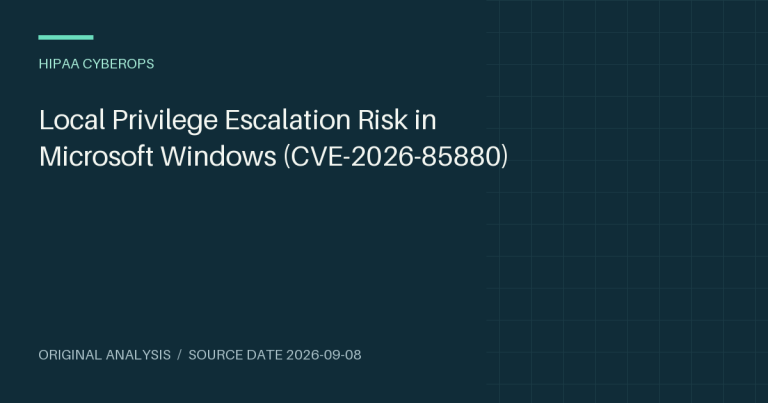 Local Privilege Escalation Risk in Microsoft Windows (CVE-2026-85880)