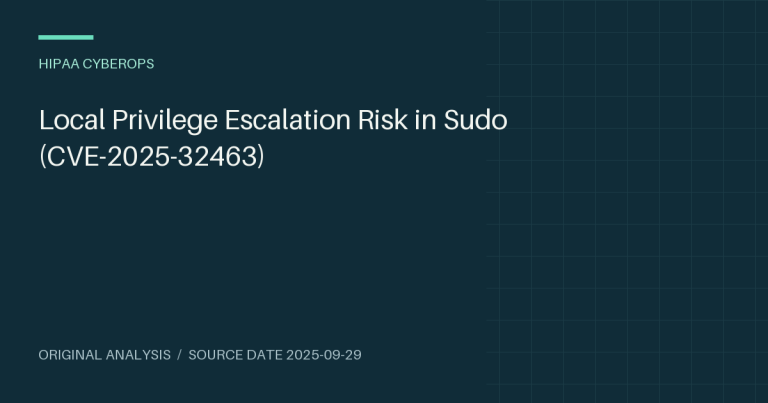 Local Privilege Escalation Risk in Sudo (CVE-2025-32463)