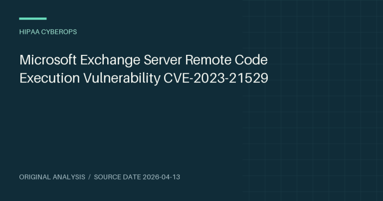 Microsoft Exchange Server Remote Code Execution Vulnerability CVE-2023-21529