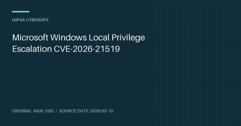Microsoft Windows Local Privilege Escalation CVE-2026-21519