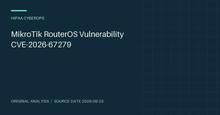 MikroTik RouterOS Vulnerability CVE-2026-67279