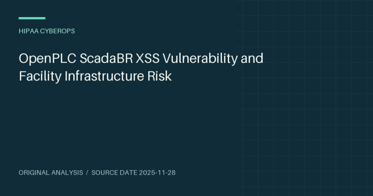 OpenPLC ScadaBR XSS Vulnerability and Facility Infrastructure Risk