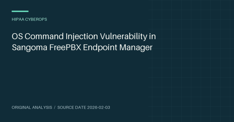 OS Command Injection Vulnerability in Sangoma FreePBX Endpoint Manager
