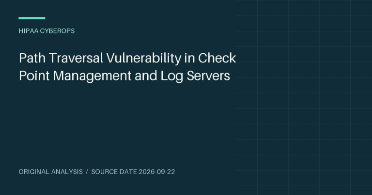 Path Traversal Vulnerability in Check Point Management and Log Servers