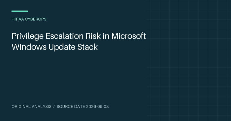 Privilege Escalation Risk in Microsoft Windows Update Stack