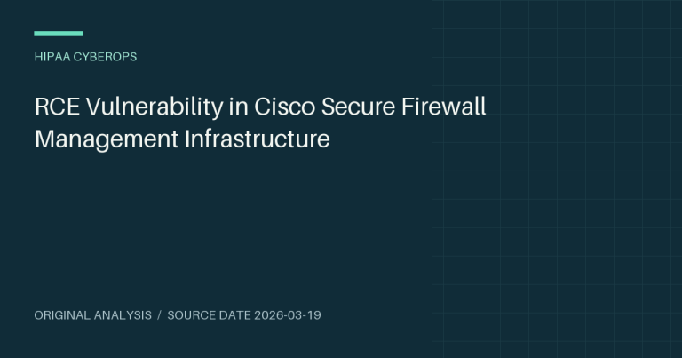 RCE Vulnerability in Cisco Secure Firewall Management Infrastructure