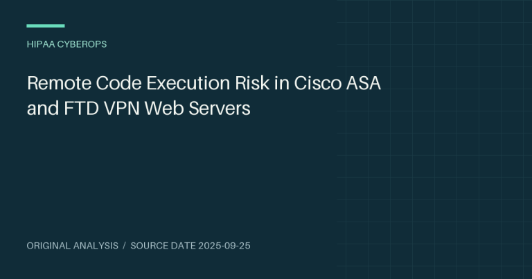 Remote Code Execution Risk in Cisco ASA and FTD VPN Web Servers