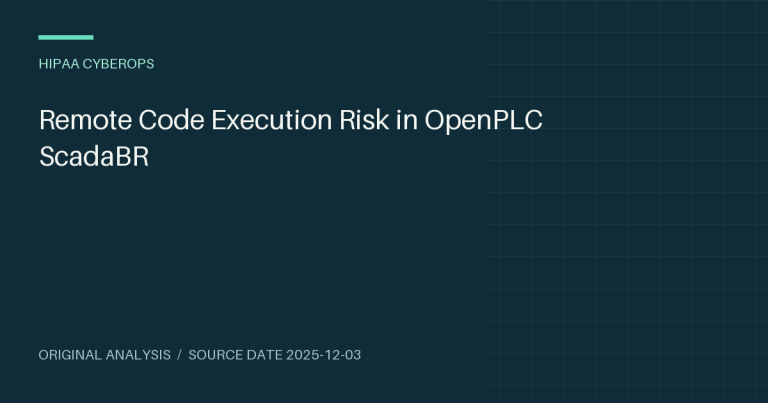 Remote Code Execution Risk in OpenPLC ScadaBR