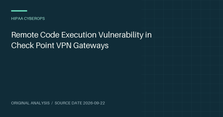 Remote Code Execution Vulnerability in Check Point VPN Gateways
