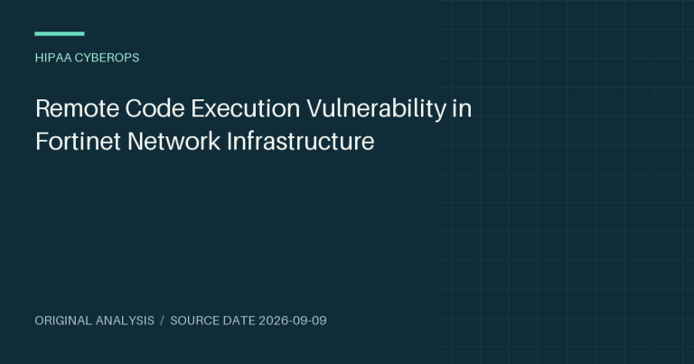 Remote Code Execution Vulnerability in Fortinet Network Infrastructure