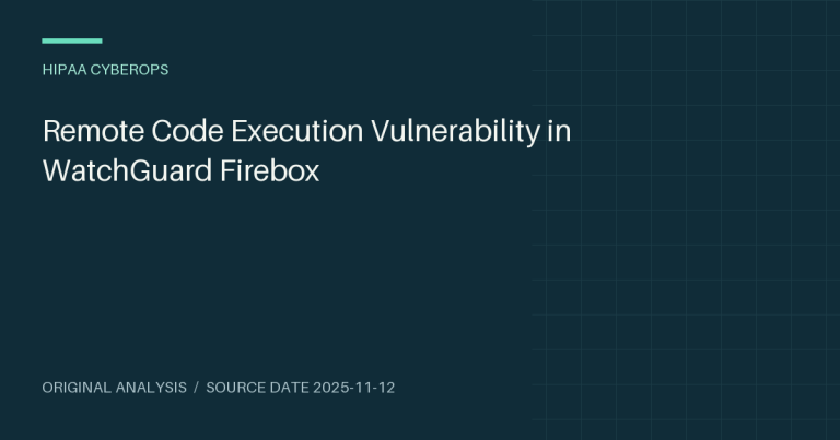 Remote Code Execution Vulnerability in WatchGuard Firebox