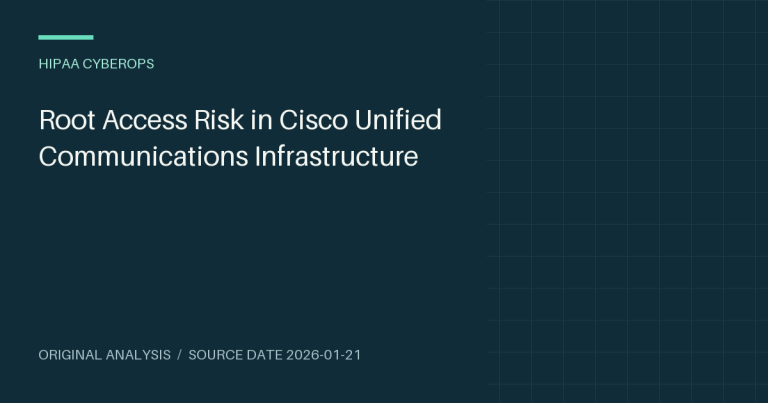 Root Access Risk in Cisco Unified Communications Infrastructure