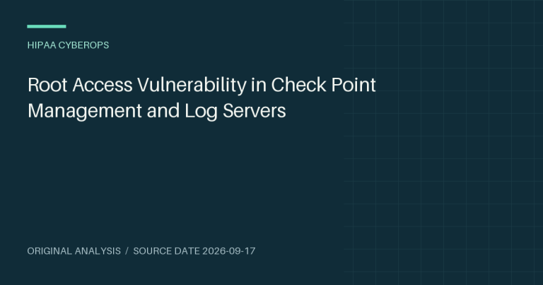 Root Access Vulnerability in Check Point Management and Log Servers