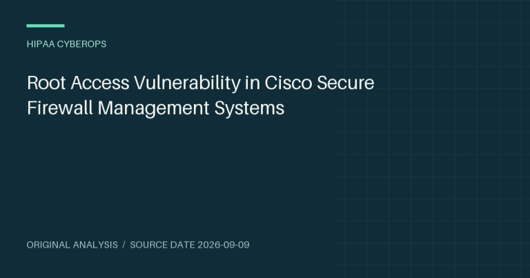 Root Access Vulnerability in Cisco Secure Firewall Management Systems