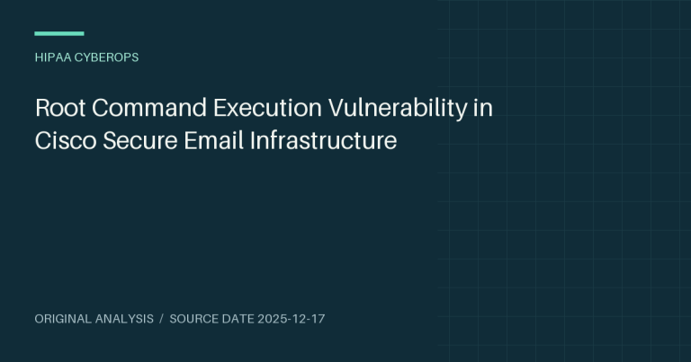 Root Command Execution Vulnerability in Cisco Secure Email Infrastructure