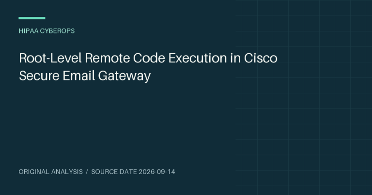 Root-Level Remote Code Execution in Cisco Secure Email Gateway