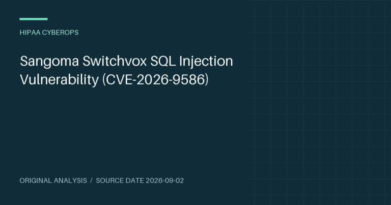 Sangoma Switchvox SQL Injection Vulnerability (CVE-2026-9586)