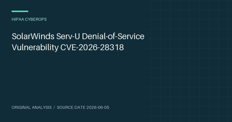 SolarWinds Serv-U Denial-of-Service Vulnerability CVE-2026-28318