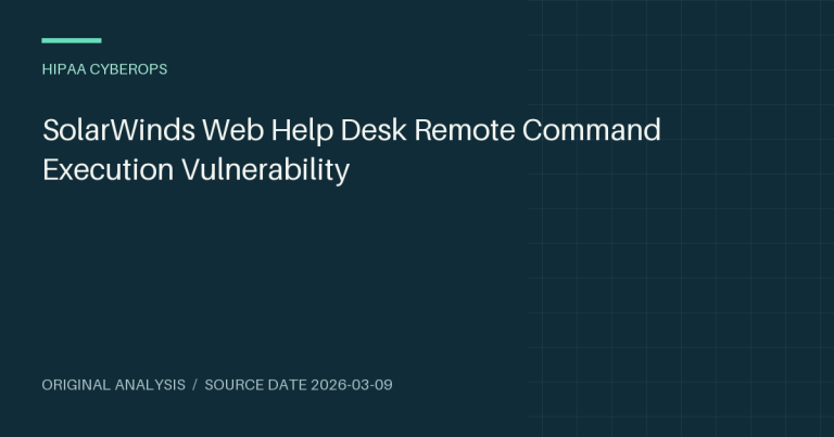 SolarWinds Web Help Desk Remote Command Execution Vulnerability