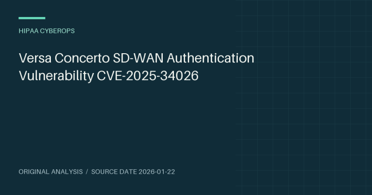 Versa Concerto SD-WAN Authentication Vulnerability CVE-2025-34026