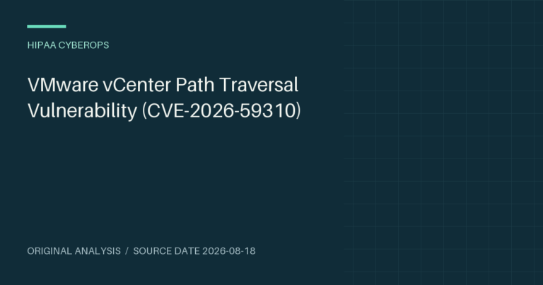 VMware vCenter Path Traversal Vulnerability (CVE-2026-59310)