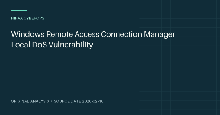 Windows Remote Access Connection Manager Local DoS Vulnerability