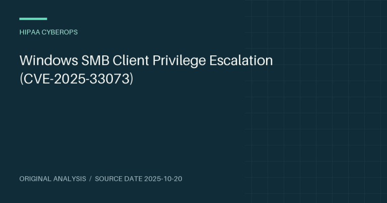 Windows SMB Client Privilege Escalation (CVE-2025-33073)