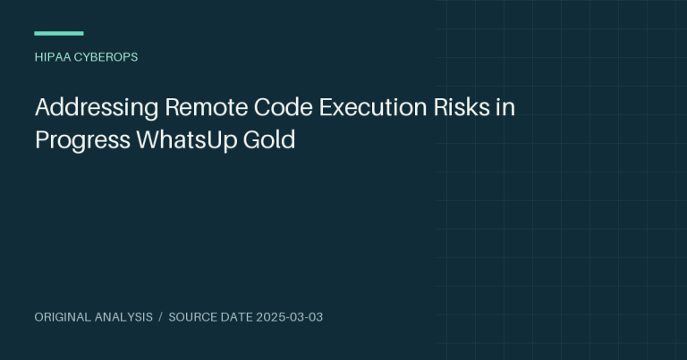 Addressing Remote Code Execution Risks in Progress WhatsUp Gold