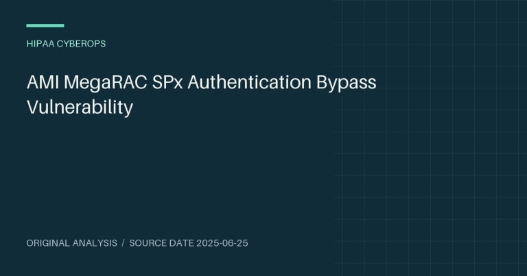 AMI MegaRAC SPx Authentication Bypass Vulnerability