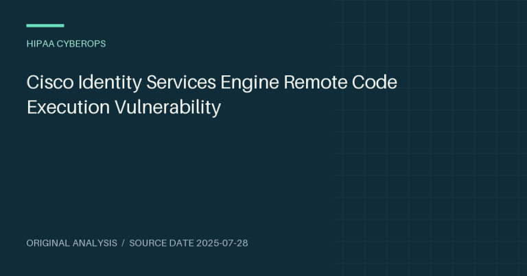 Cisco Identity Services Engine Remote Code Execution Vulnerability