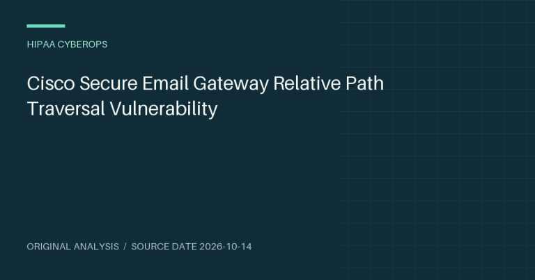 Cisco Secure Email Gateway Relative Path Traversal Vulnerability