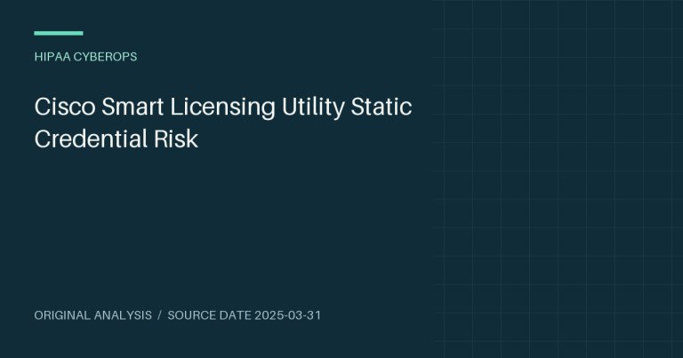 Cisco Smart Licensing Utility Static Credential Risk