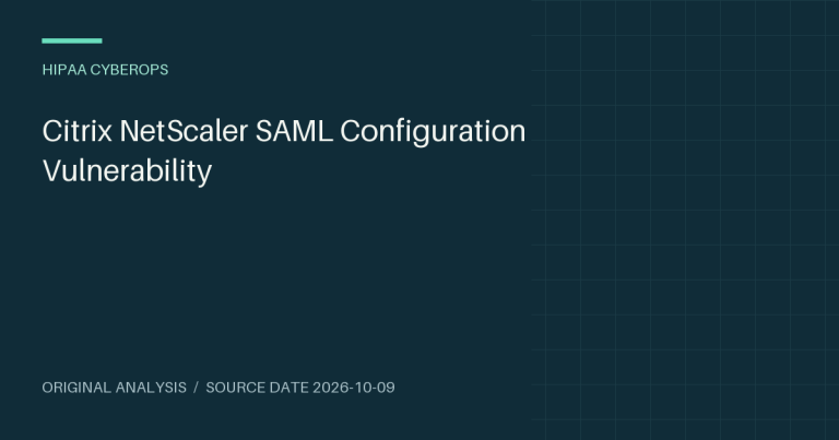 Citrix NetScaler SAML Configuration Vulnerability